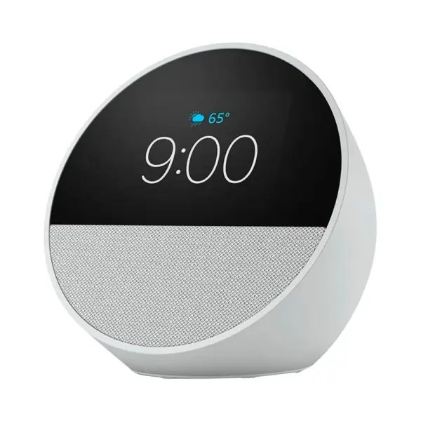Amazon Echo Spot Smart Alarm Clock 2024 Edition - Glacier White-0