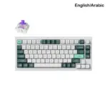 Keychron Q1 He 75% Rgb Backlight Swappable Fully Assembled Knob, Qmk Wireless Mechanical Gaming Keyboard (Gateron Double-rail Magnetic Nebula Switch) - Shell White - English/arabic Keyboard-0