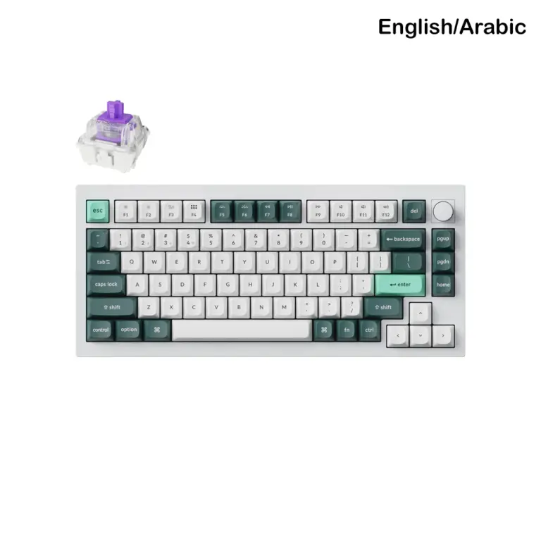 Keychron Q1 He 75% Rgb Backlight Swappable Fully Assembled Knob, Qmk Wireless Mechanical Gaming Keyboard (Gateron Double-rail Magnetic Nebula Switch) - Shell White - English/arabic Keyboard-0