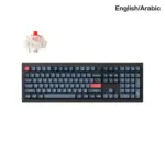 Keychron V6 Max 100% Rgb Backlight Swappable Fully Assembled Knob, Qmk/via Wireless Mechanical Gaming Keyboard (Gateron Jupiter Red Switch) - Carbon Black - English/arabic Keyboard-0