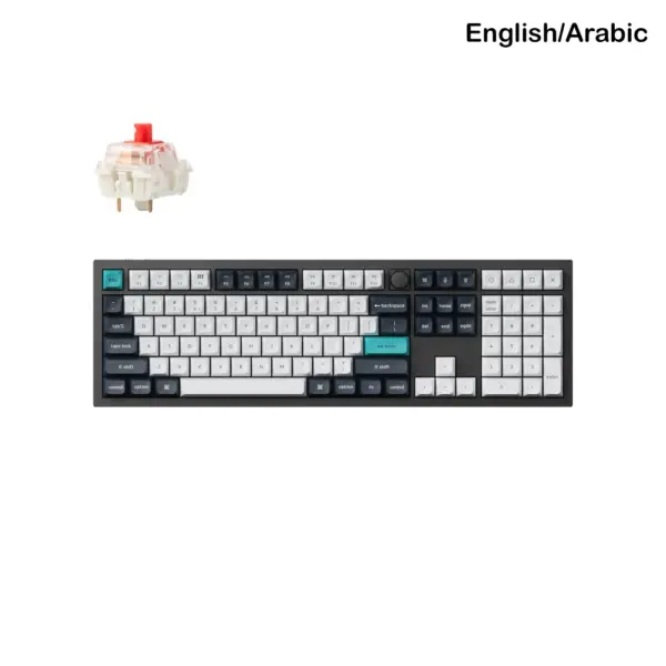 Keychron Q6 Max 100% Rgb Backlight Swappable Fully Assembled Knob, Qmk/via Wireless Mechanical Gaming Keyboard (Gateron Jupiter Red Switch) - English/arabic Keyboard-0