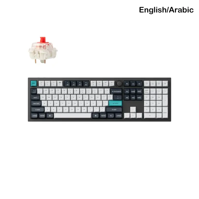 Keychron Q6 Max 100% Rgb Backlight Swappable Fully Assembled Knob, Qmk/via Wireless Mechanical Gaming Keyboard (Gateron Jupiter Red Switch) - English/arabic Keyboard-0