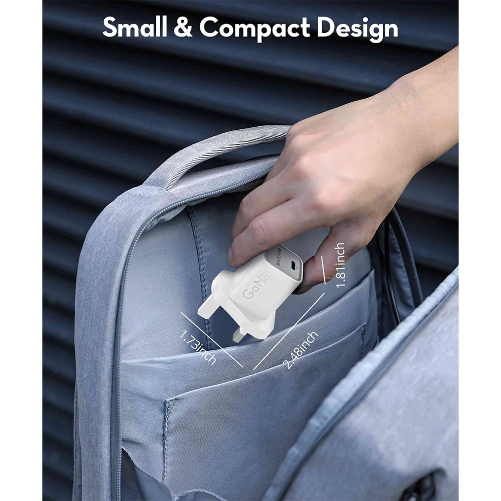 Ravpower Pd Pioneer Gan5.0  Mini Wall Charger 30w - White-130435 Ravpower Pd Pioneer Gan5.0 Mini Wall Charger 30w - White-130435