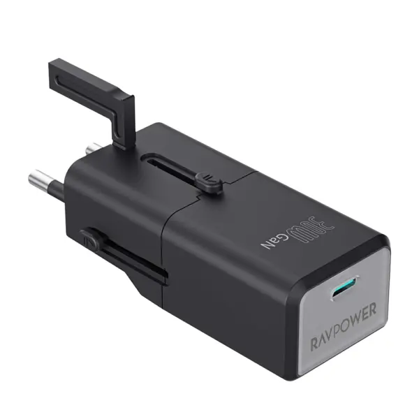 Ravpower Mini Gan 5.0 Nano Pd Universal Adapter 30w For 190 Countries - Black-0