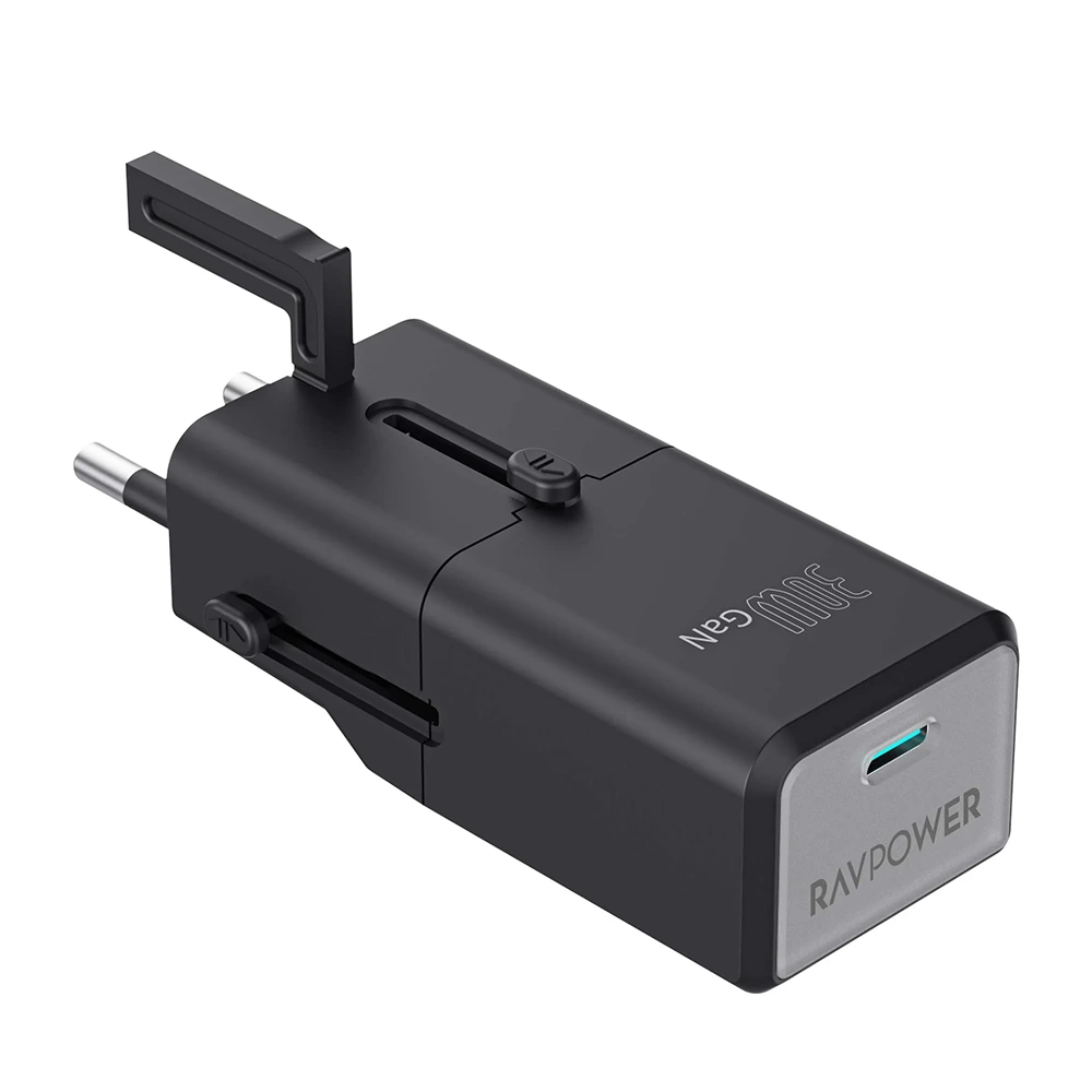 Ravpower Mini Gan 5.0 Nano Pd Universal Adapter 30w  For 190 Countries - Black-0 Ravpower Mini Gan 5.0 Nano Pd Universal Adapter 30w For 190 Countries - Black-0