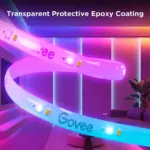 Govee Led Strip Light S, Rgbicw Technology, 64+ Scene Modes, Smart App Control, Transparent Protective Epoxy Coating, Ip67 Rated Protection - 10m -130677