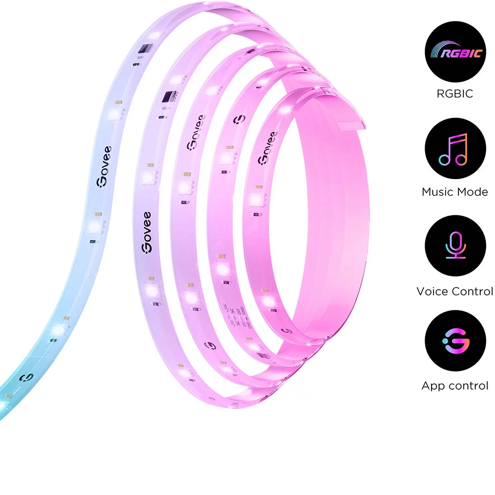 Govee Led Strip Light S, Rgbicw Technology, 64+ Scene Modes, Smart App Control, Transparent Protective Epoxy Coating, Ip67 Rated Protection - 10m -130678 Govee Led Strip Light S, Rgbicw Technology, 64+ Scene Modes, Smart App Control, Transparent Protective Epoxy Coating, Ip67 Rated Protection - 10m -130678