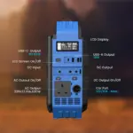 Powerology 600w 192000mah Portable Generator Integrated Solar Panel - Blue-131338