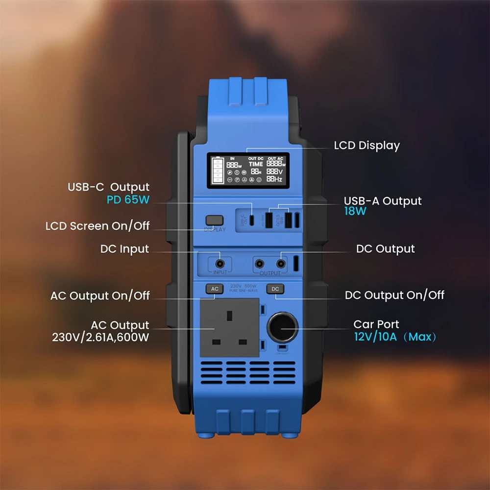 Powerology 600w 192000mah Portable Generator Integrated Solar Panel - Blue-131338 Powerology 600w 192000mah Portable Generator Integrated Solar Panel - Blue-131338