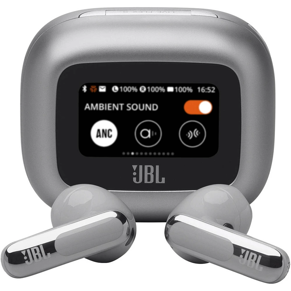 Jbl Live Flex 3 True Wireless Noise Cancelling Earbuds With Display - Silver-0 Jbl Live Flex 3 True Wireless Noise Cancelling Earbuds With Display - Silver-0