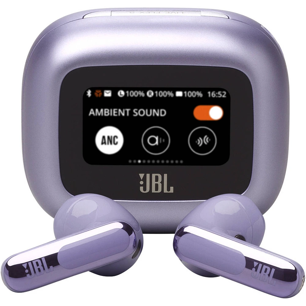 Jbl Live Flex 3 True Wireless Noise Cancelling Earbuds With Display - Purple-0 Jbl Live Flex 3 True Wireless Noise Cancelling Earbuds With Display - Purple-0