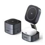 Ugreen Magflow 2-in-1 Magnetic Foldable Wireless Charging Station For Iphone 12-16 Series Airpods 3/2/pro-0