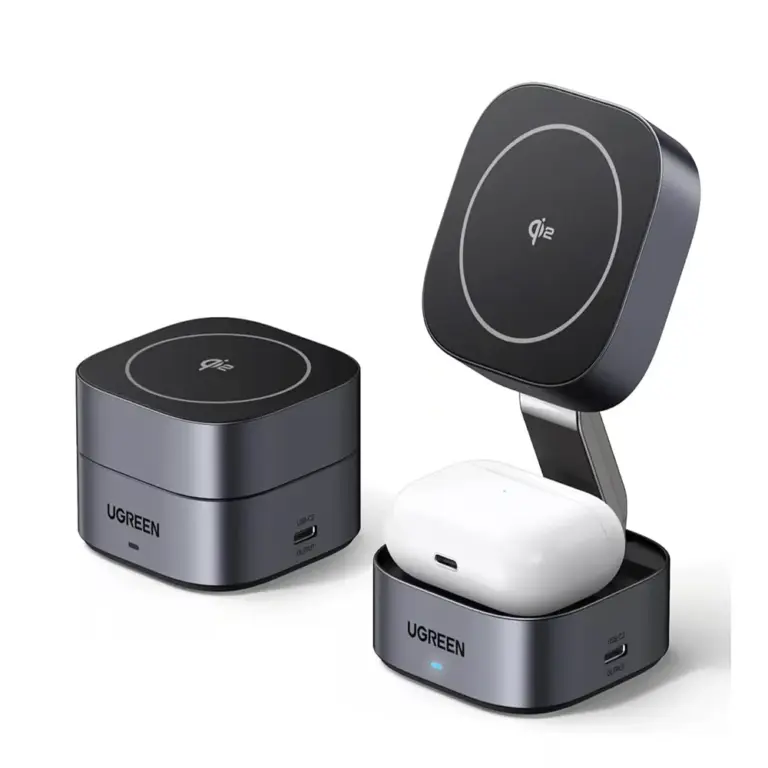 Ugreen Magflow 2-in-1 Magnetic Foldable Wireless Charging Station For Iphone 12-16 Series Airpods 3/2/pro-0