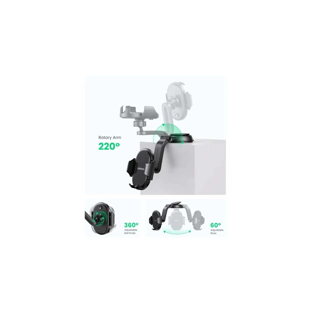 Ugreen Waterfall Shaped Suction Cup Phone Mount – Black-132058 Ugreen Waterfall Shaped Suction Cup Phone Mount – Black-132058