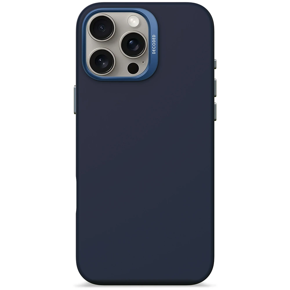 Decoded Silicone Antimicrobial Case For Iphone 16 Pro Max - Navy Blue-0 Decoded Silicone Antimicrobial Case For Iphone 16 Pro Max - Navy Blue-0