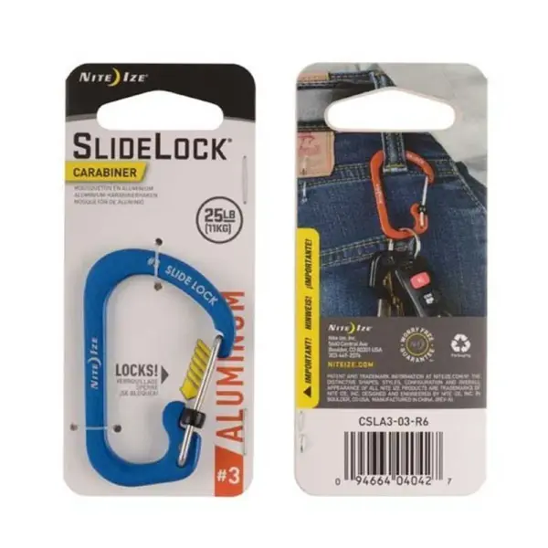 Nitelze Slide Lock Carabiner Aluminium - Blue-0