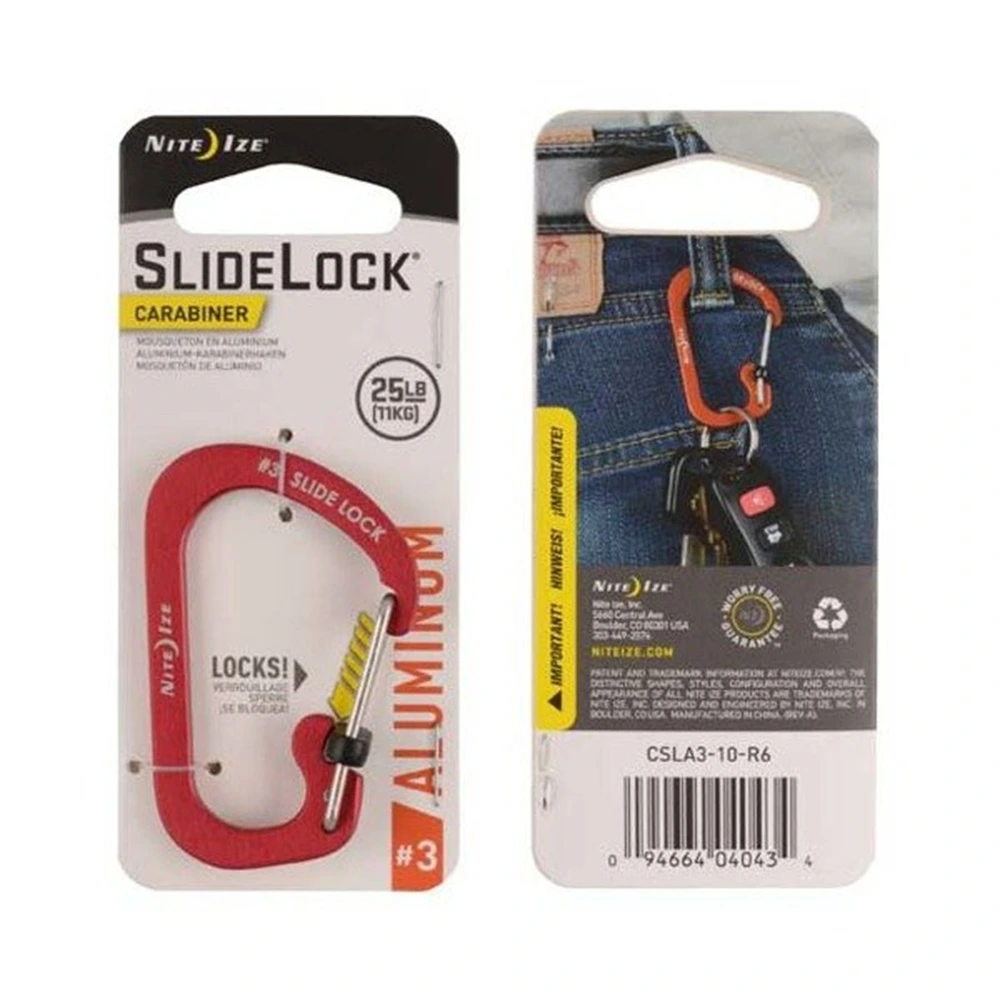Nitelze Slide Lock Carabiner Aluminum - Red-0 Nitelze Slide Lock Carabiner Aluminum - Red-0