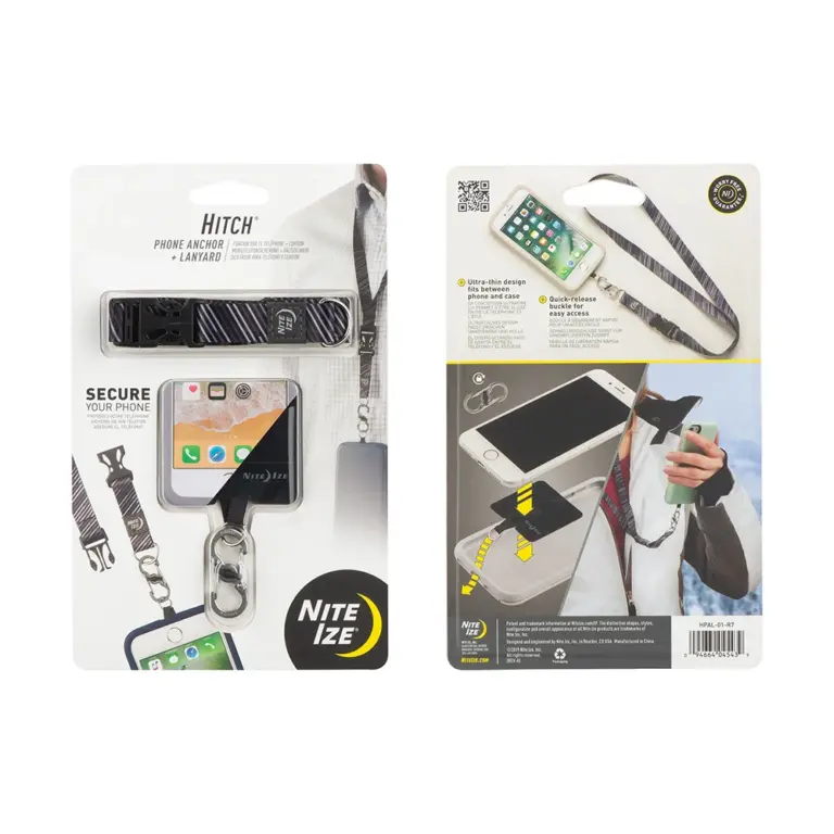Nitelze Hitch Phone Anchor + Lanyard - Black-0