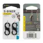 Nitelze S-biner Microlock 2pack - Staineless Black -0