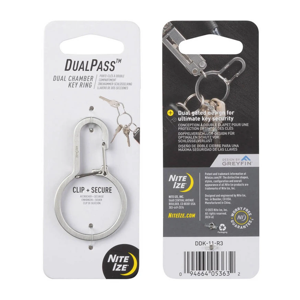 Nitelze Dual Pass Dual Chamber Key Ring - Staineless-0 Nitelze Dual Pass Dual Chamber Key Ring - Staineless-0