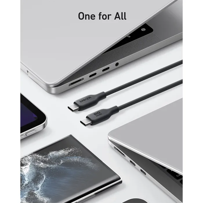 Anker Usb-c To Usb-c Cable 240w (Bio-braided) 3ft - Black-133431 Anker Usb-c To Usb-c Cable 240w (Bio-braided) 3ft - Black-133431