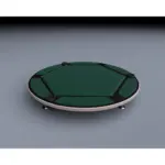 Cards Playing Table Floor Sitting 6 Player Brown Wood & Green Fabric-132481