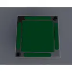 Dama Game Table Floor Sitting 2 Player Brown Wood & Green Fabric-132525