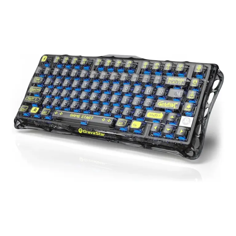 Gravastar Mercury K1 Lite 75% Wireless Mechanical Gaming Keyboard - Transparent Black (English)-0
