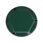 Cards Playing Table Floor Sitting 6 Player Brown Wood & Green Fabric-0