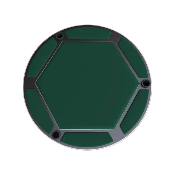 Cards Playing Table Floor Sitting 6 Player Brown Wood & Green Fabric-0