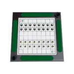 Dama Game Table Floor Sitting 2 Player Brown Wood & Green Fabric-0