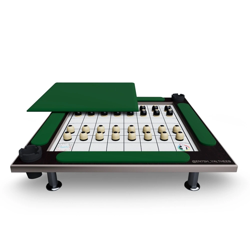 Dama Game Table Floor Sitting 2 Player Brown Wood & Green Fabric-132656 Dama Game Table Floor Sitting 2 Player Brown Wood & Green Fabric-132656
