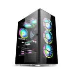 Wj Coolman Midtower E-atx Gaming Pc Case - Black (Pre-installed 6 Fan)-0