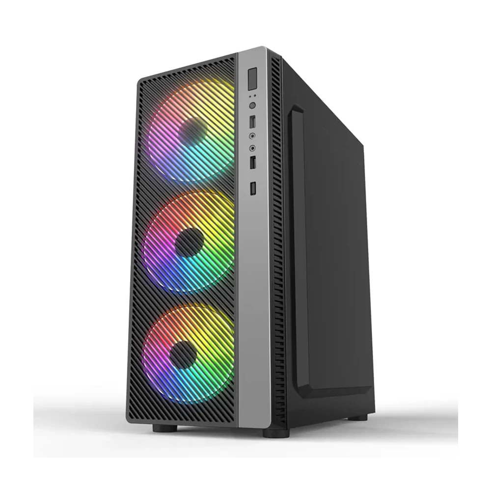 Ruix Evesky Atx Gaming Pc Case - Black (Pre-installed 4 Fan)-0 Ruix Evesky Atx Gaming Pc Case - Black (Pre-installed 4 Fan)-0