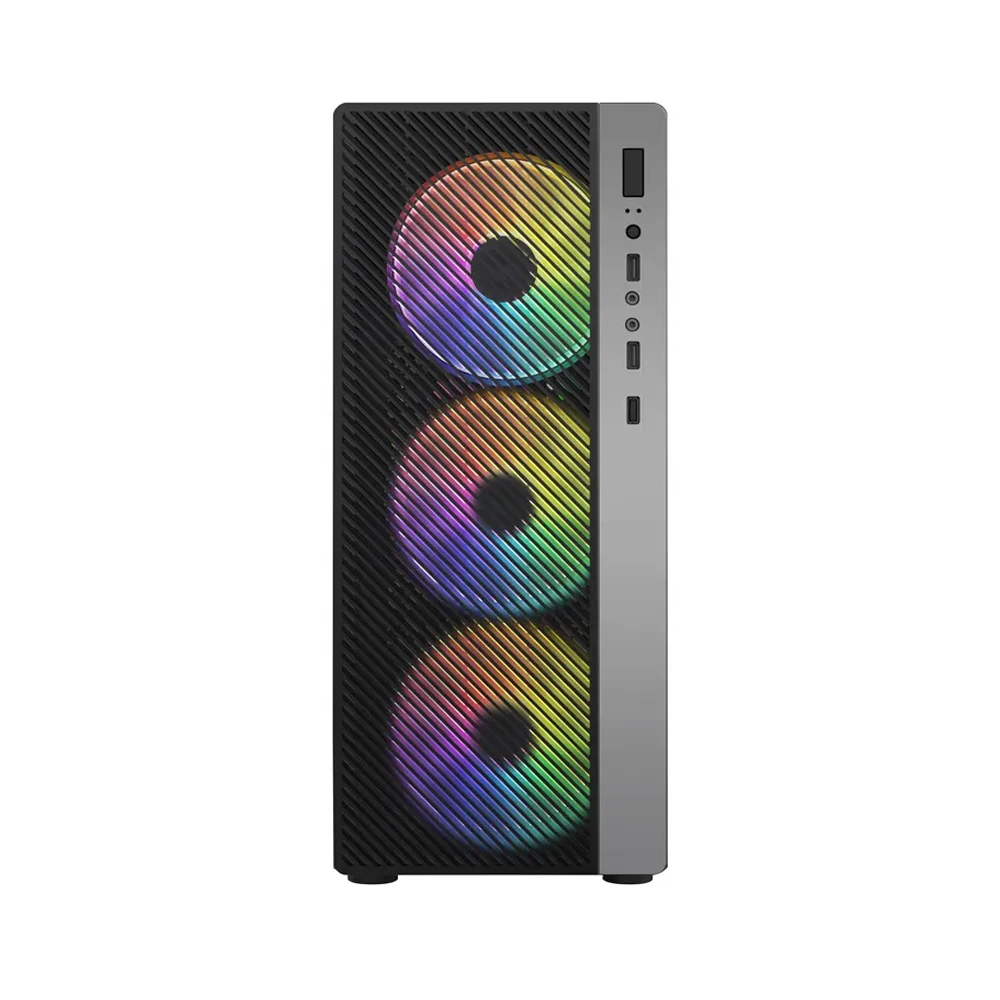 Ruix Evesky Atx Gaming Pc Case - Black (Pre-installed 4 Fan)-133308 Ruix Evesky Atx Gaming Pc Case - Black (Pre-installed 4 Fan)-133308