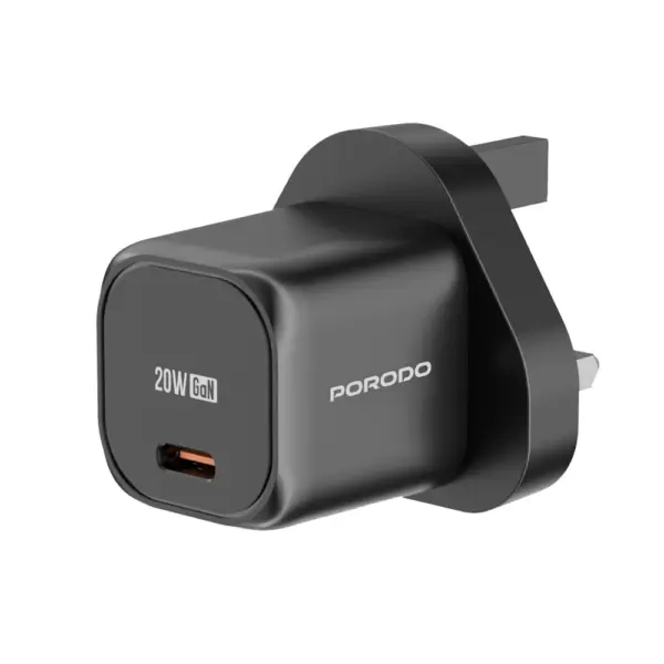 Porodo Pd 20w Usb-c Output Uk Fast Charger - Black-0