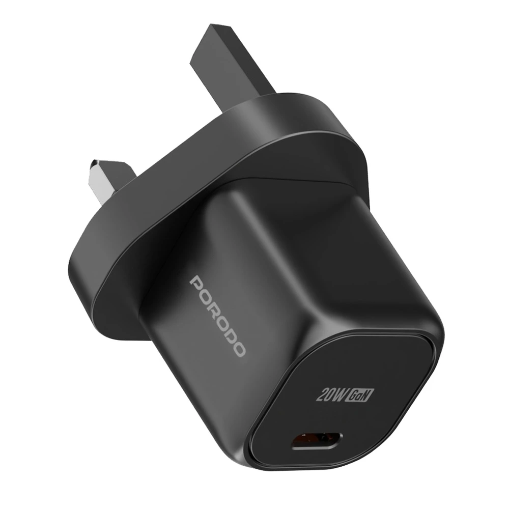 Porodo Pd 20w Usb-c Output Uk Fast Charger - Black-133472 Porodo Pd 20w Usb-c Output Uk Fast Charger - Black-133472