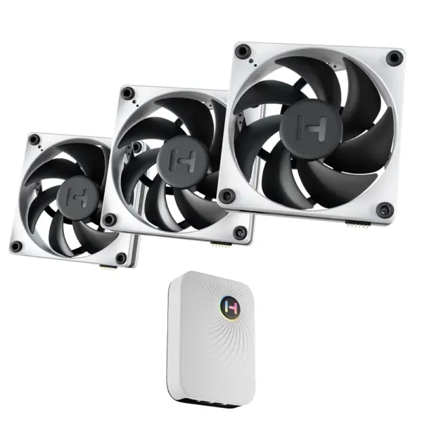 Hyte Thicc Fp12 - 3x120mm Cpu Case Fans - 3 Pack With Np50 Nexus Control Hub - Grey-0