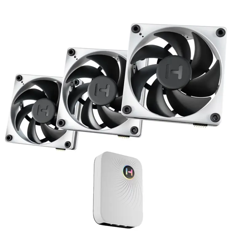 Hyte Thicc Fp12 - 3x120mm Cpu Case Fans - 3 Pack With Np50 Nexus Control Hub - Grey-0