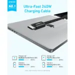 Anker Zolo Usb C To Usb C 240w Braided Fast Charging Cable 3.3ft-133629