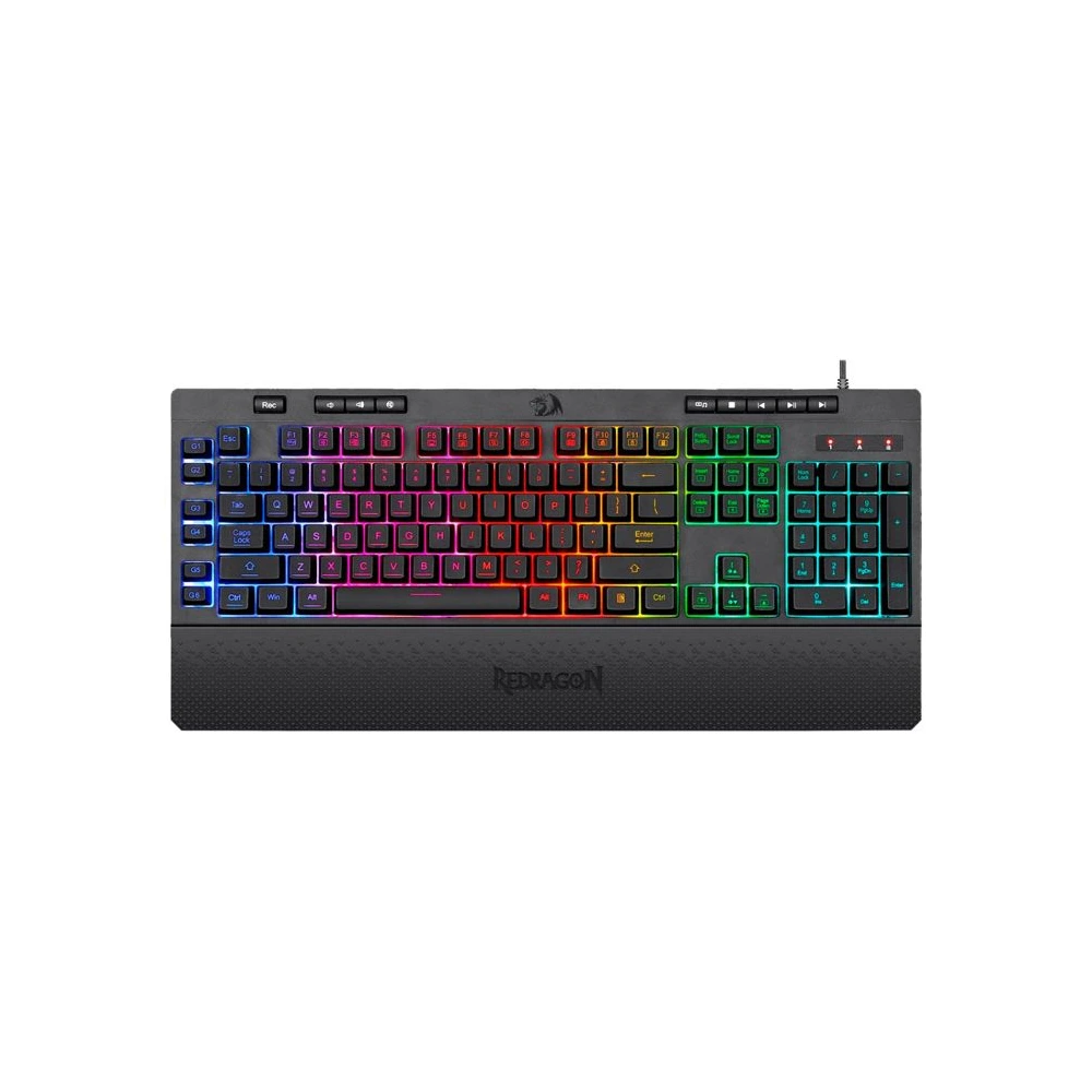 Redragon K512 Shiva Rgb Membrane Gaming Keyboard With Multimedia Keys (English)-0 Redragon K512 Shiva Rgb Membrane Gaming Keyboard With Multimedia Keys (English)-0