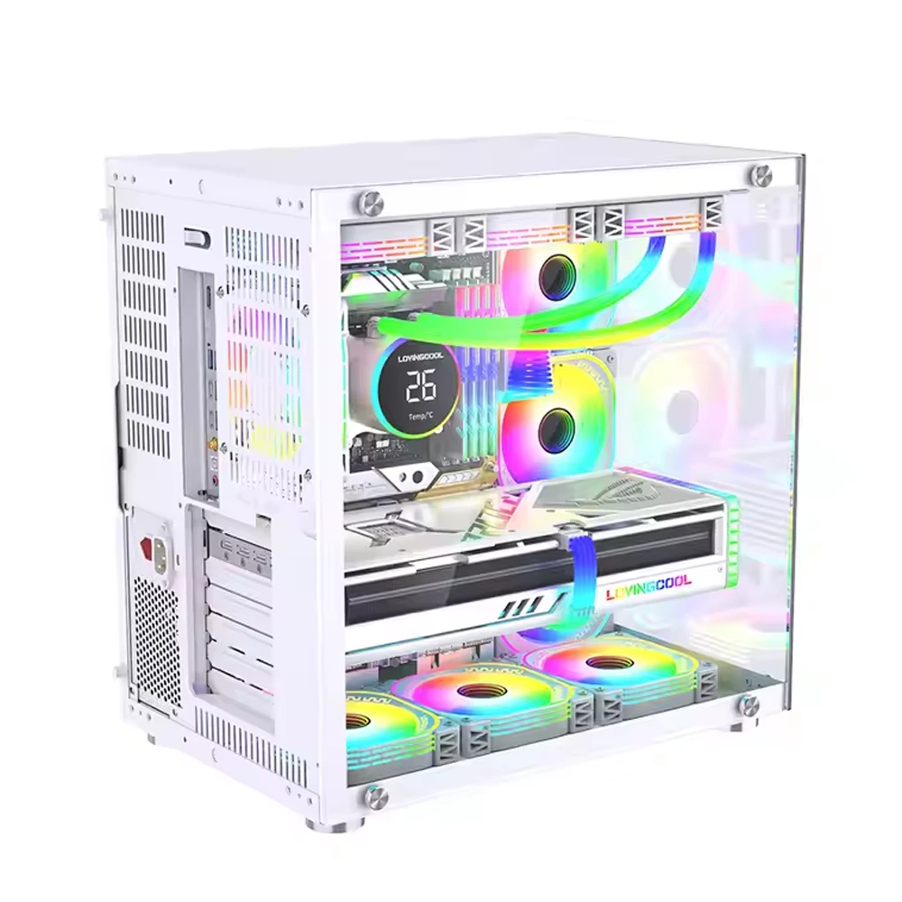 Lovingcool Ufo Ii Tempered Glass Panoramic Rgb Gaming Pc Case - White (Pre-installed 10 Fan)-133719 Lovingcool Ufo Ii Tempered Glass Panoramic Rgb Gaming Pc Case - White (Pre-installed 10 Fan)-133719