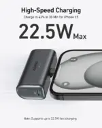 بنك طاقة أنكر نانو بسعة 5000 مللي أمبير/ساعة (22.5 واط، مع موصل USB-C مدمج) - أسود-133860