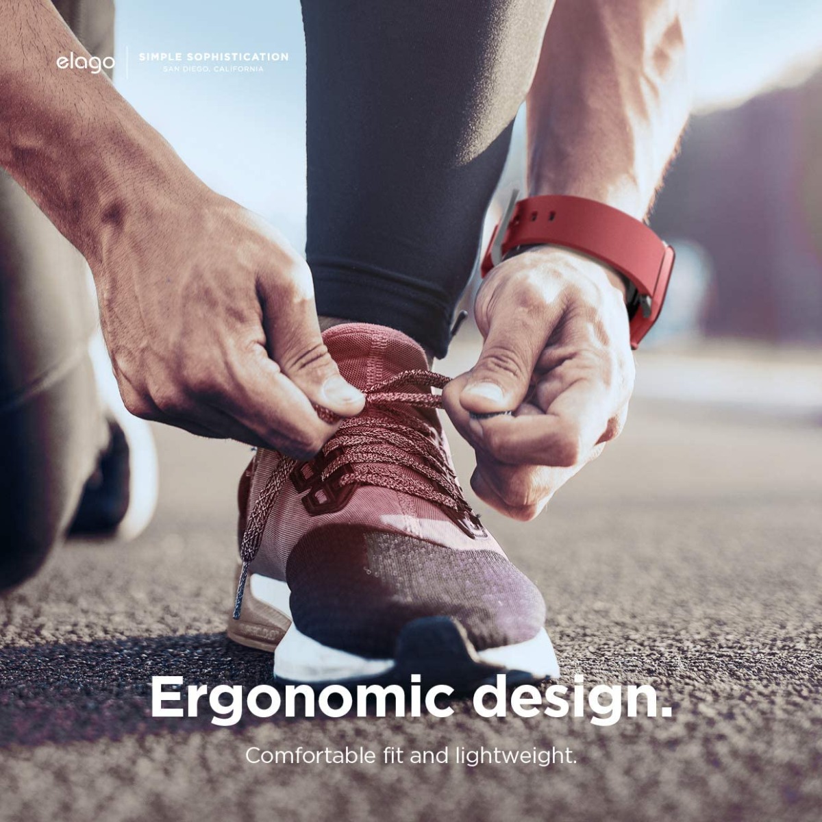 Elago Apple Watch 45/44/42mm Ultra Premium Fluoro Rubber Strap - Red-132788 Elago Apple Watch 45/44/42mm Ultra Premium Fluoro Rubber Strap - Red-132788