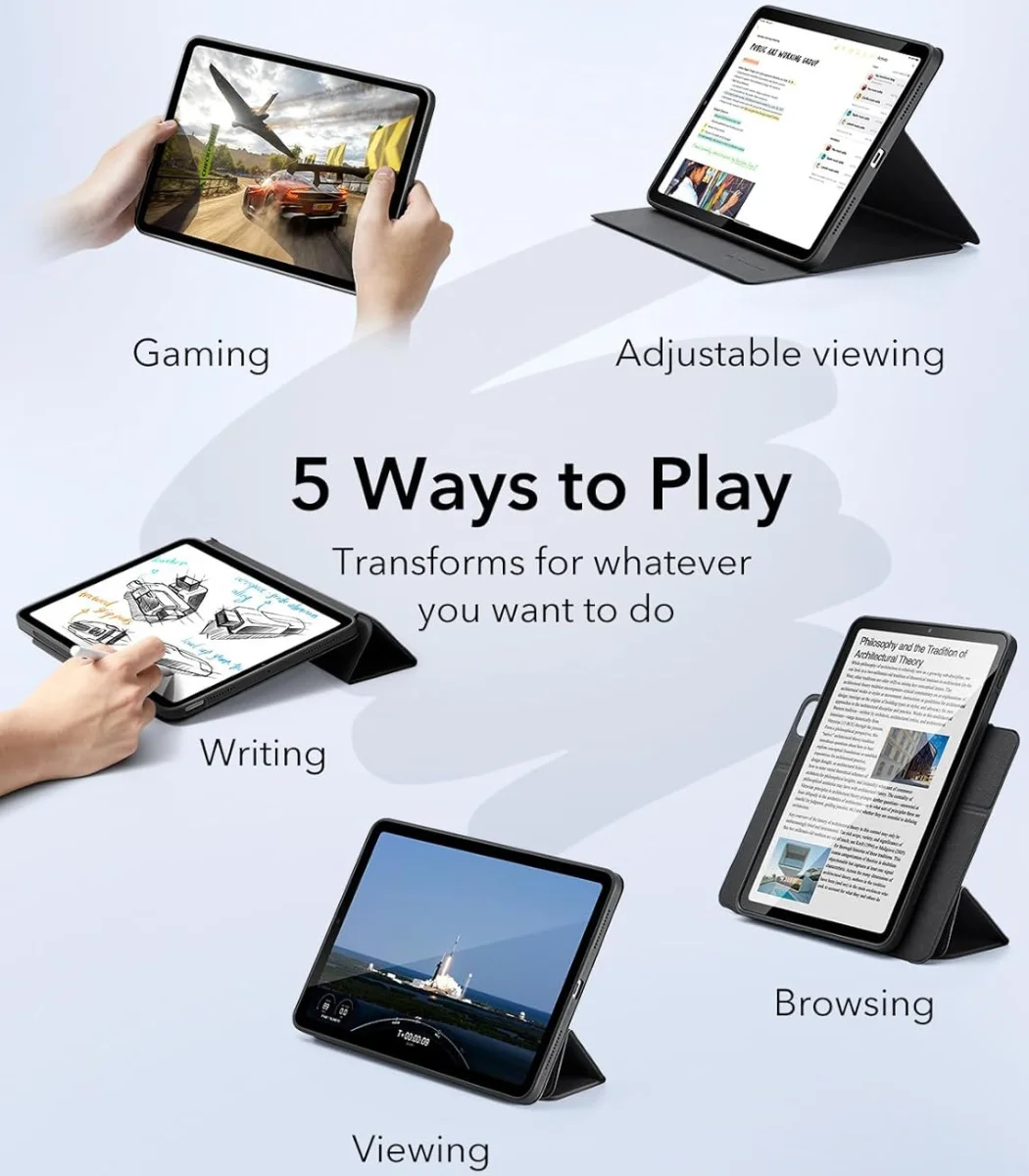 Esr Rebound Hybrid Case 360 Compatible With Ipad Pro 11 (2024) - Black-132429 Esr Rebound Hybrid Case 360 Compatible With Ipad Pro 11 (2024) - Black-132429