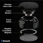 Scosche Boomcan Portable Wireless Speaker With Built-in Magsafe - Black-132828