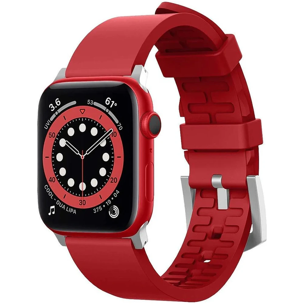Elago Apple Watch 45/44/42mm Ultra Premium Fluoro Rubber Strap - Red-0 Elago Apple Watch 45/44/42mm Ultra Premium Fluoro Rubber Strap - Red-0