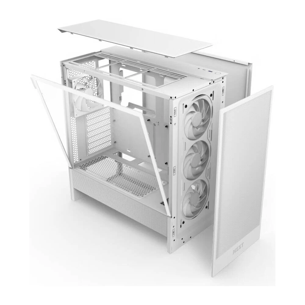 Nzxt H Series H5 Flow Rgb (2024)compact Mid-tower Atx Case With Rgb Fans - White-133292 Nzxt H Series H5 Flow Rgb (2024)compact Mid-tower Atx Case With Rgb Fans - White-133292