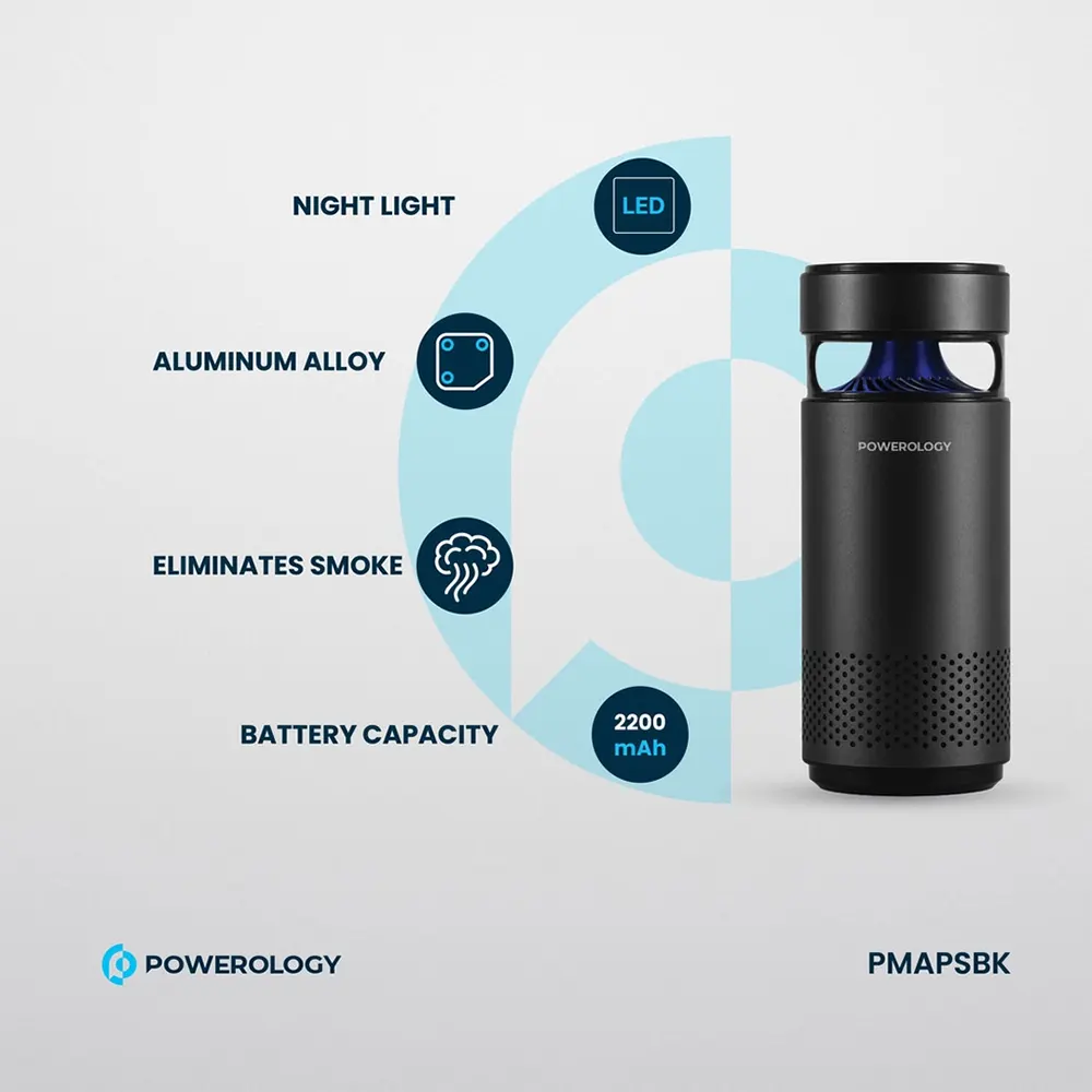 Powerology Portable Air Purifier - Black-133784 Powerology Portable Air Purifier - Black-133784