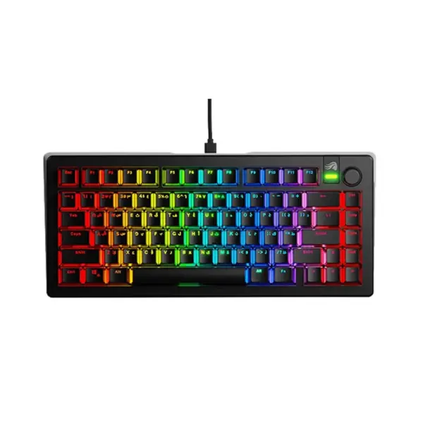 Glorious Gmmk 3 75% Prebuilt Wired Mechanical Gaming Keyboard - Black (Arabic Layout)-0